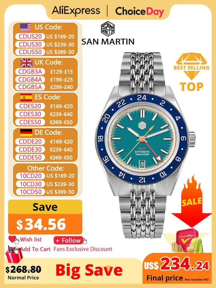 GMT 39.5mm Men Sports Watch